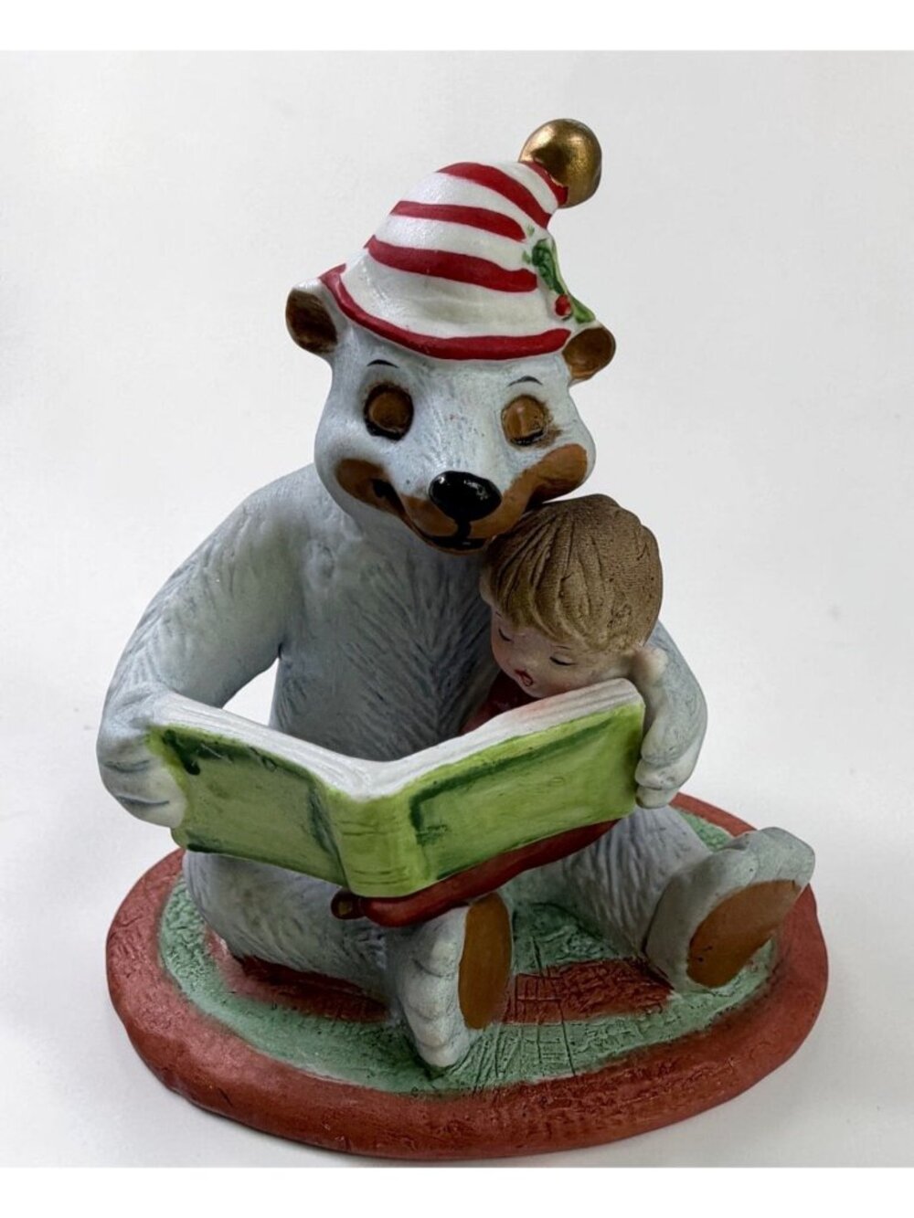 Pierre Le Bear and Me The Christmas Story Beth Barton Reading Holiday Figurine